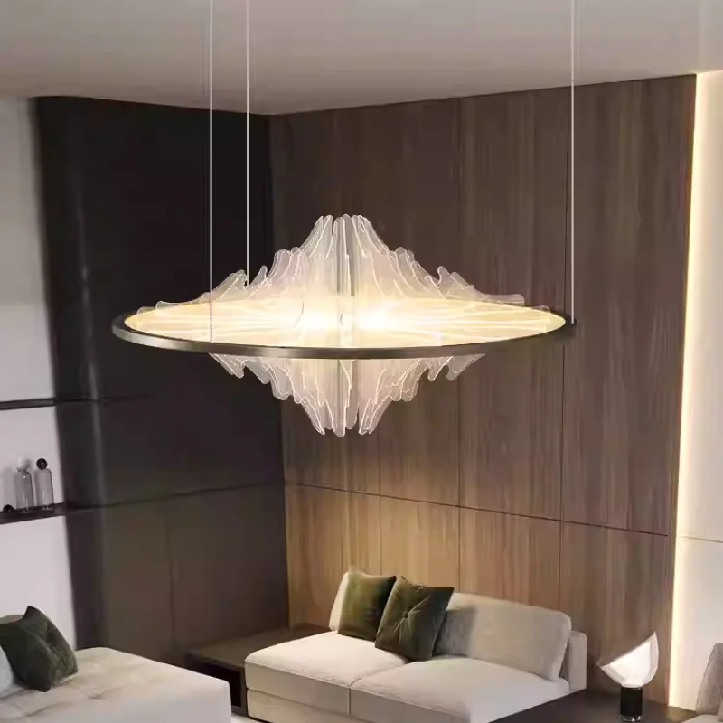 Lámpara colgante de diseño italiano, luz de techo minimalista para dormitorio, diseño de arte Circular, cafetería, creativo ins danés