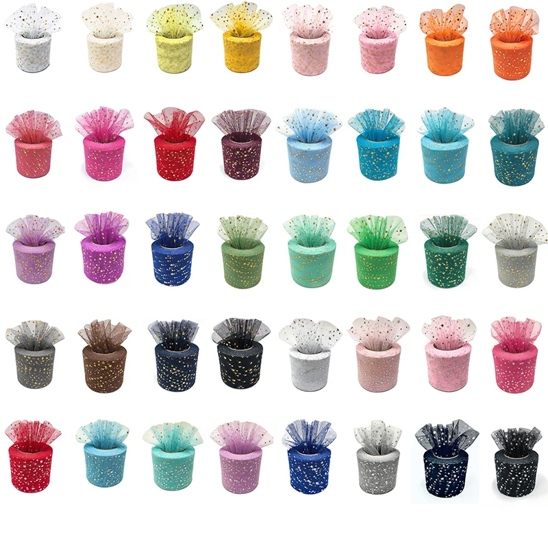 Tüllrolle, bronzierende silberne Sterne, DIY-Haarschmuck für Kinder, Zubehör, Tüllstoff, Schleife, Schmuckzubehör, 6 cm x 25 Yards – Detail 1