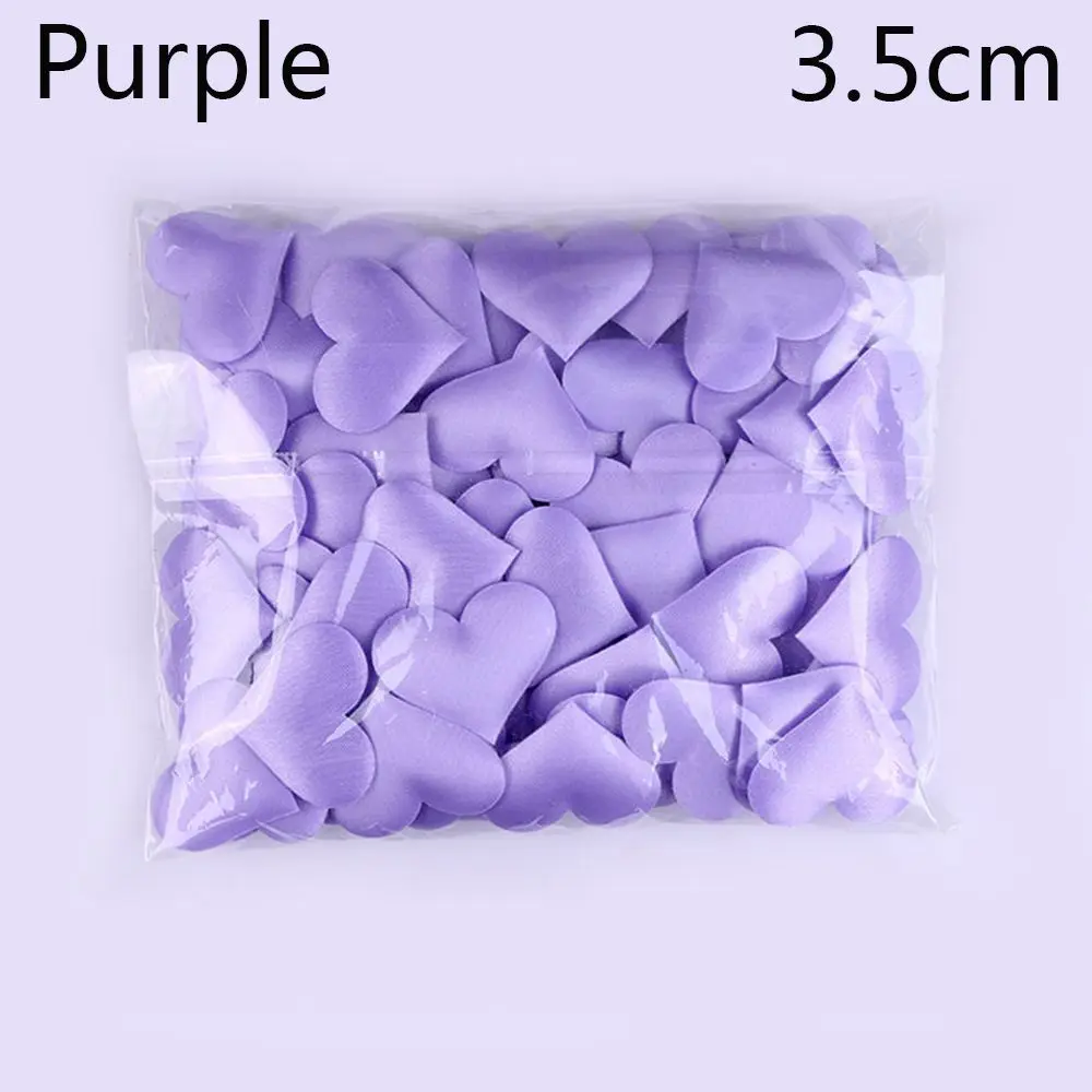 100pcs Beautiful Craft 3D Flower Table Decoration Padded Fabric Love Heart Throwing Rose Petals Wedding Party