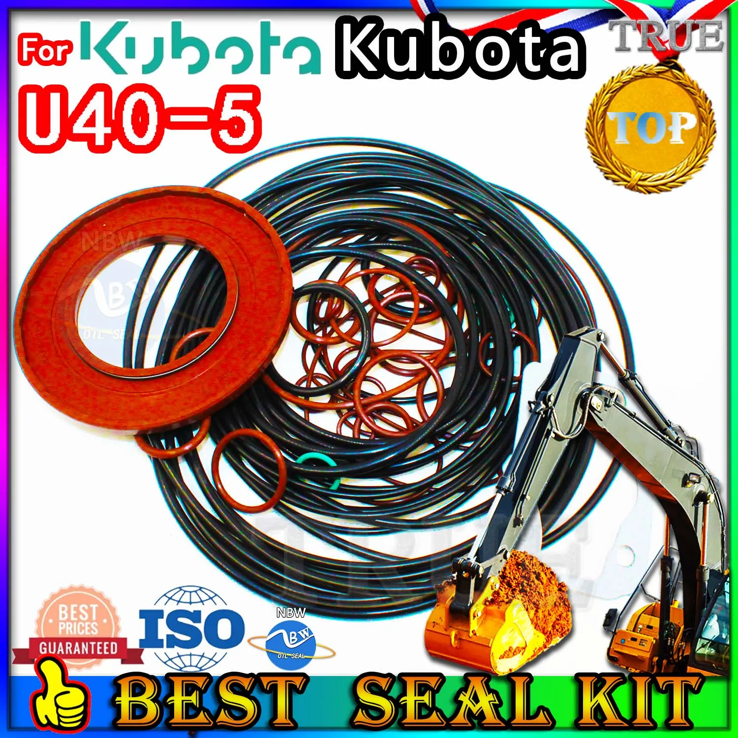 For Kubota U40-5 Oil Seal Repair Kit Boom Arm Bucket Excavator Hydraulic Cylinder U40 5 Center Swivel Pilot Regulator Injector