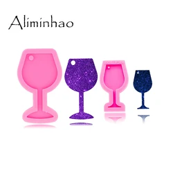 DY0565 Shiny S/M Wine Glass Silicone Molds DIY Epoxy Keychains Mould Craft Custom