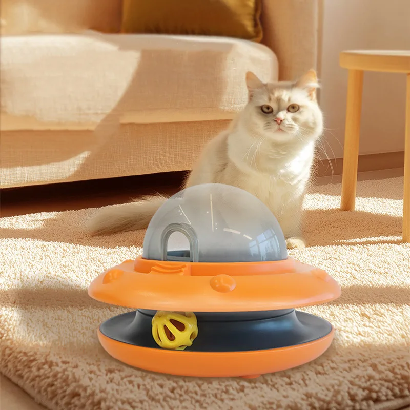 

New Dog Flying Disc Feeding Device - Cat Automatic Leaker - Electric Bell Flying Disc Sensing Toy - Pet Supplies
