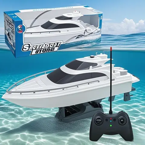 High-Speed RC Boat Toy for Boys Waterproof Electric Mini Ship Model Powerful Remote Control Sailing Ship for Adult Water Play