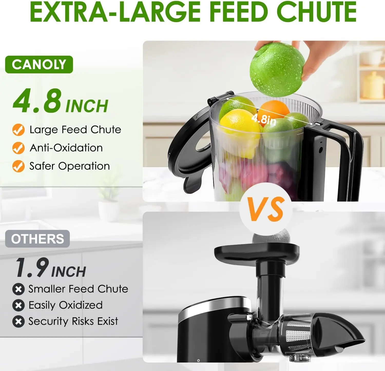 Extra Wide Feed Chute, Pure Juicer Machine