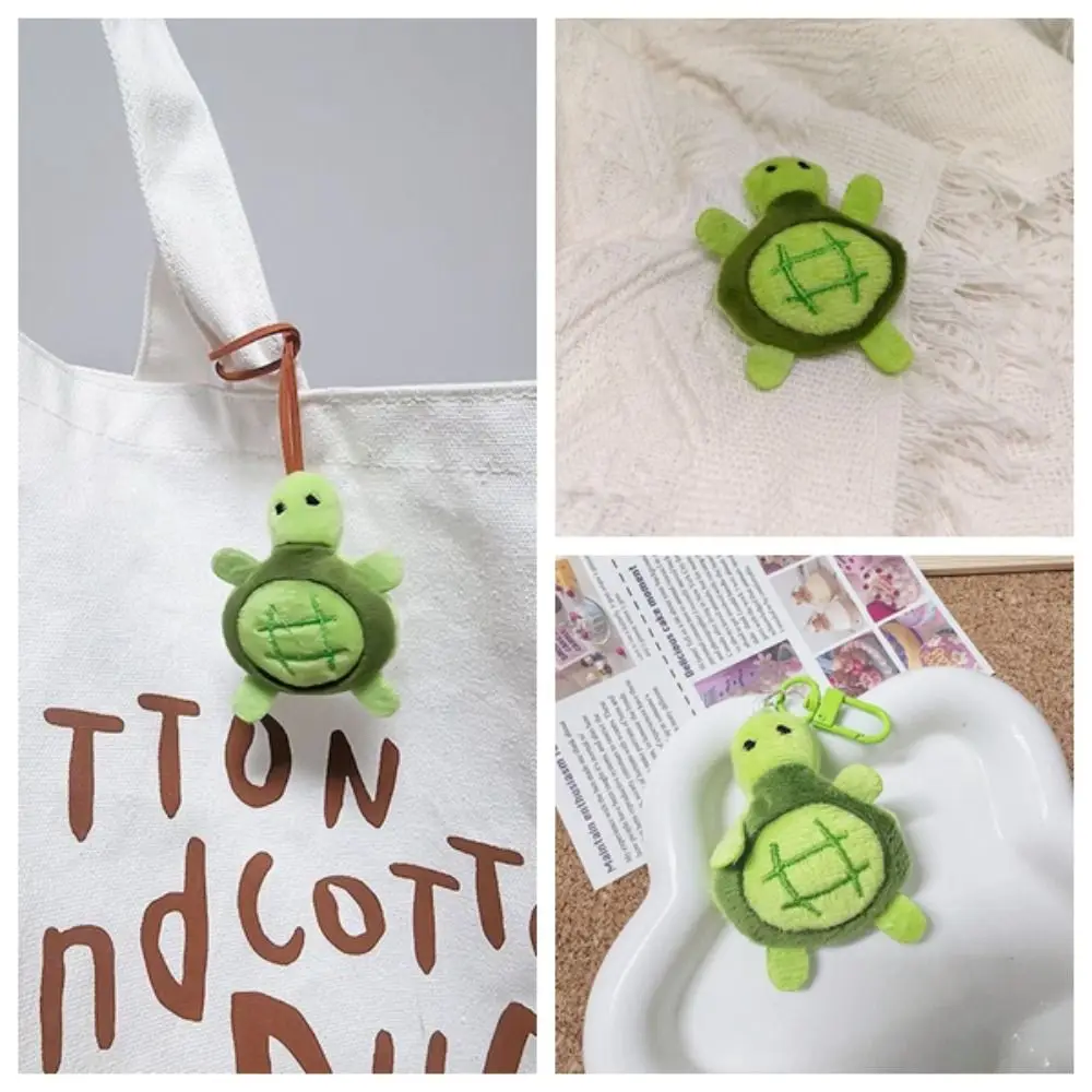 Porte-clés Tortue en Peluche Douce, Dessin Animé Amusant, Sac, Étiquette Nominative, Jouets, Broche