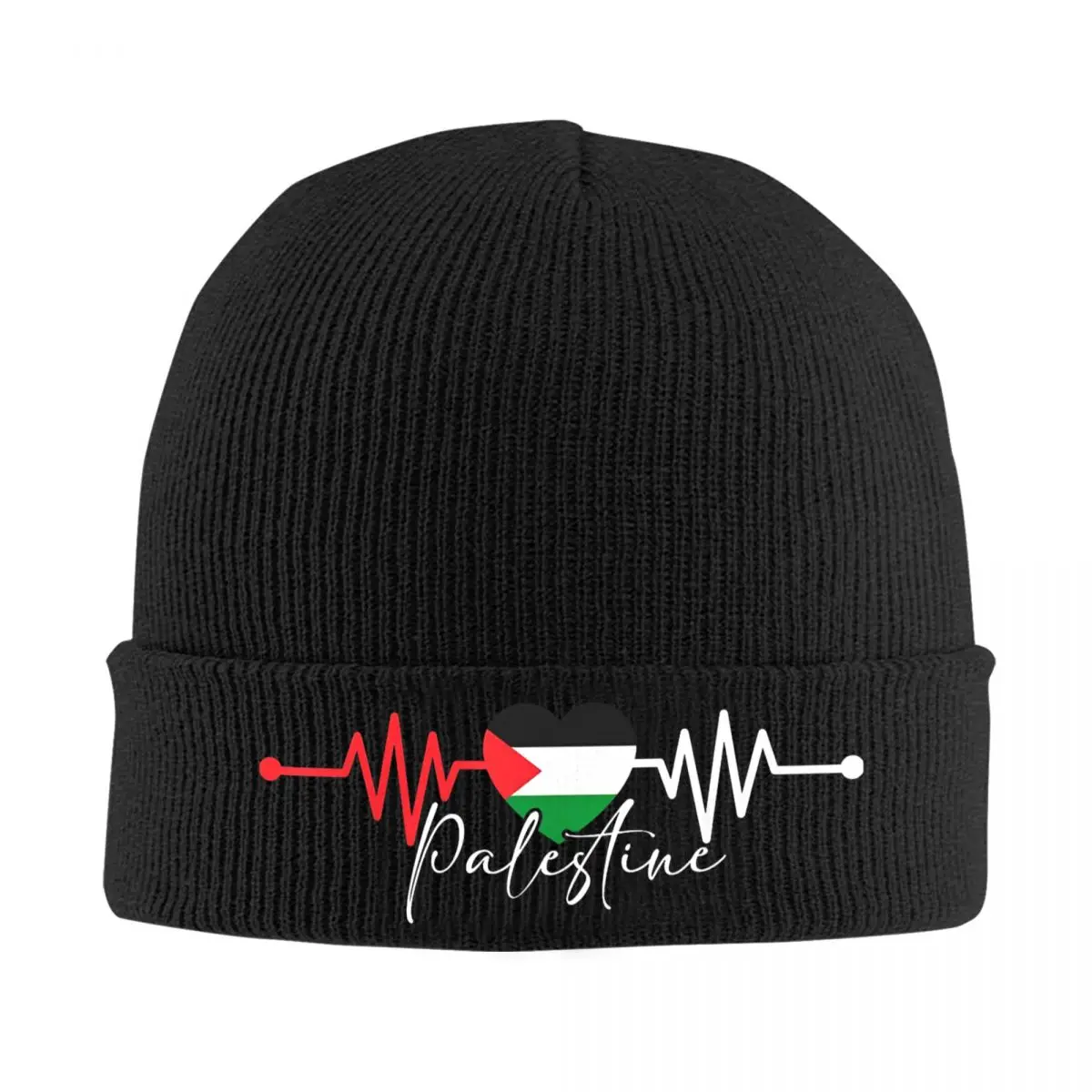 Palestine Heartbeat Palestinian Knitted Hat Beanie Autumn Winter Hat Warm Fashion Cap for Men Women