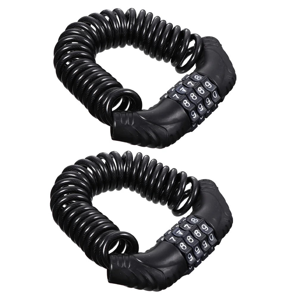 

2pcs Bicycle Waterproof Anti Theft 4 Combination Bike Password for Bicycles Motorcycles Weather Resistant Steel Cable