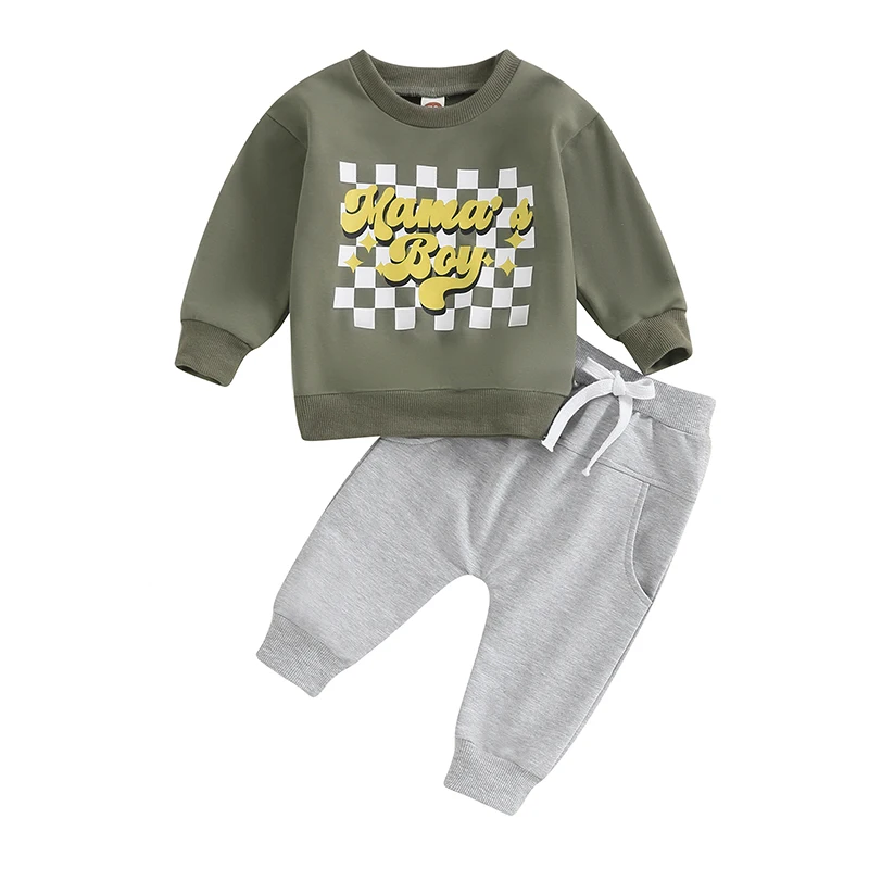 

Baby Boys Outfits Newborn Letter Print Long Sleeve Tracksuit Letter Sweatshirt and Pants Autumn Set Toddler 2 Piece Suits