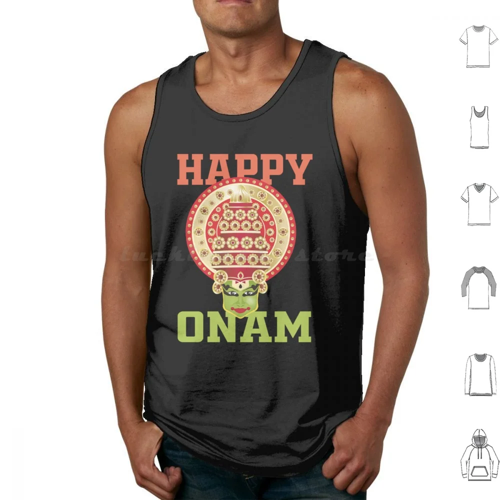 Camisetas sin mangas Happy Onam con estampado de algodón Happy Onam Happy Onam Festival Onam celebración Onam cosecha Kerala Onam Onam Upperi