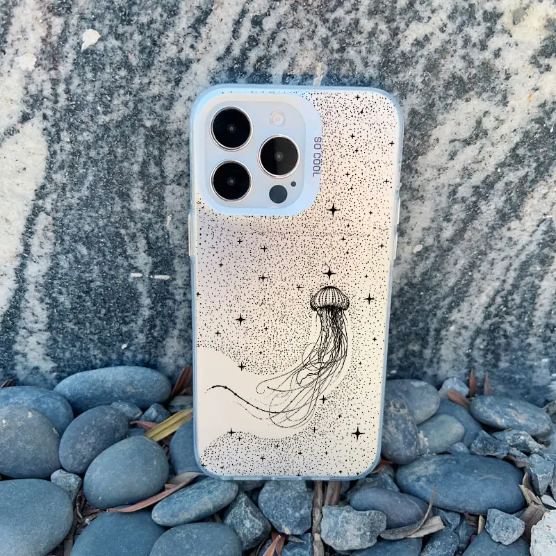 Ozean Tier süße Delphin Meeresschildkröte Malerei Handyhülle für iPhone 17 16 14 15 12 13 Pro Max Plus 13 Mini 11 weiße Laserabdeckung – Detail 9