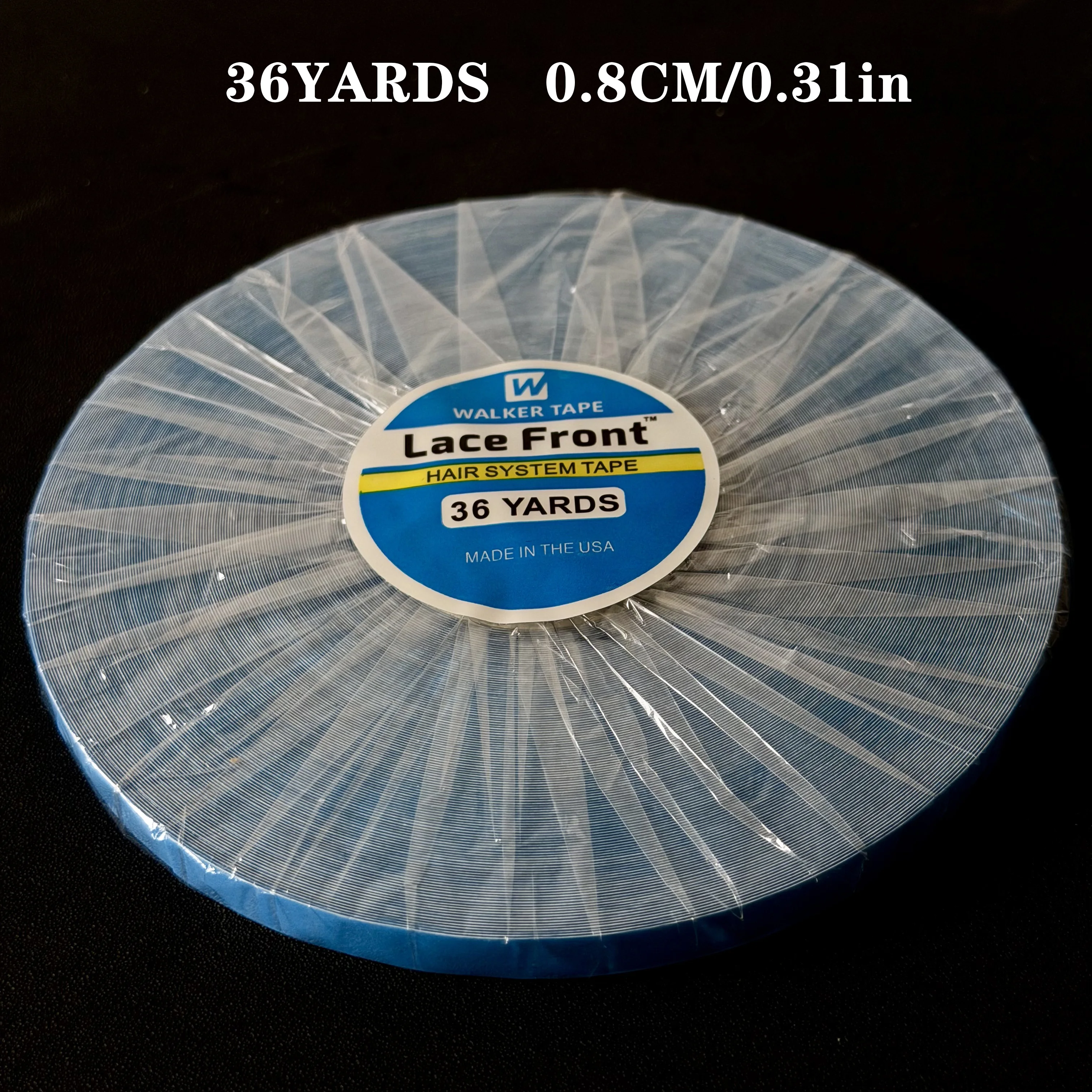 36 Yards Haarsystem-Klebeband, doppelseitiges Walker Tape, 0,8 cm, blaues Klebeband für Lace-Front-Perücken, schweißfestes Ultra-Hold-Perückenband, 2,54 cm – Detail 7