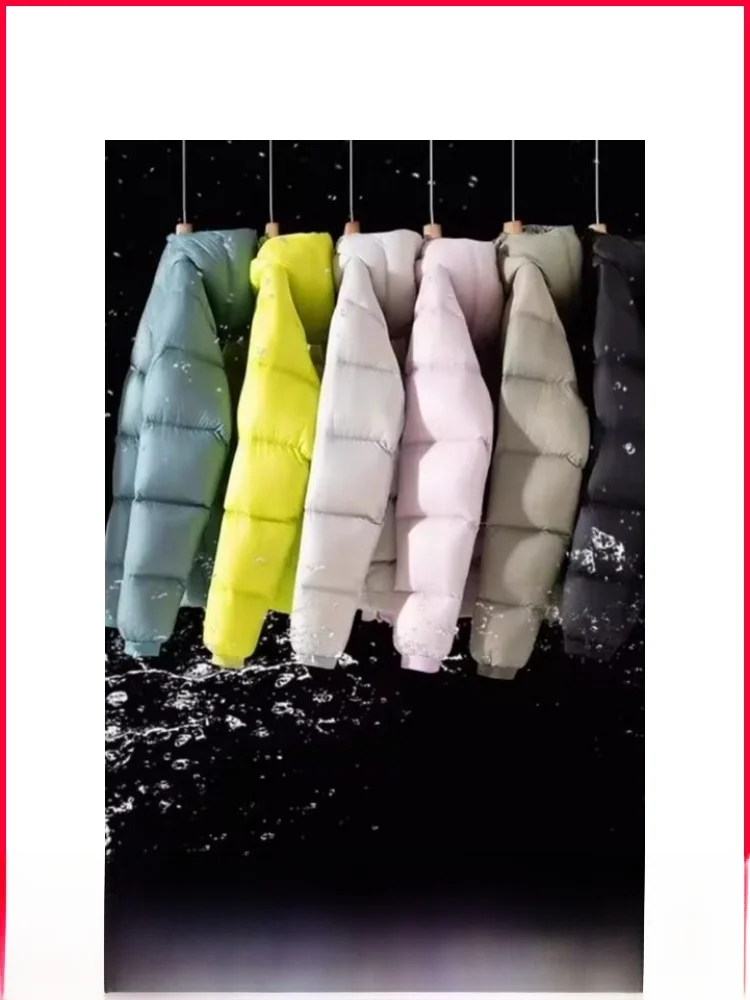 

Мужская уличная зимняя куртка на пуху с капюшоном серии 5000, белый душ 90, теплая гибкая нейлоновая ткань, застежка-молния