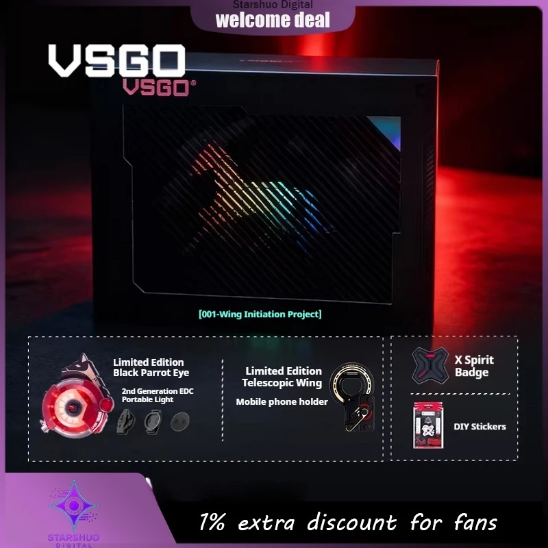 

VSGO Magnetic Metal Folding Phone Mount Portable Photography Stand Limited Gift Box Set Black Kite Eye 2nd Gen EDC Carry Light