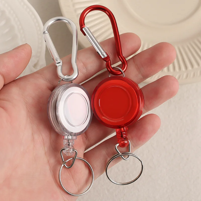 1/2pcs Colorful Multifunctional Roll Retractable Keychain Pendant Rope Bag Recoil ID Card Holder Keyring Key Chain Steel Cord