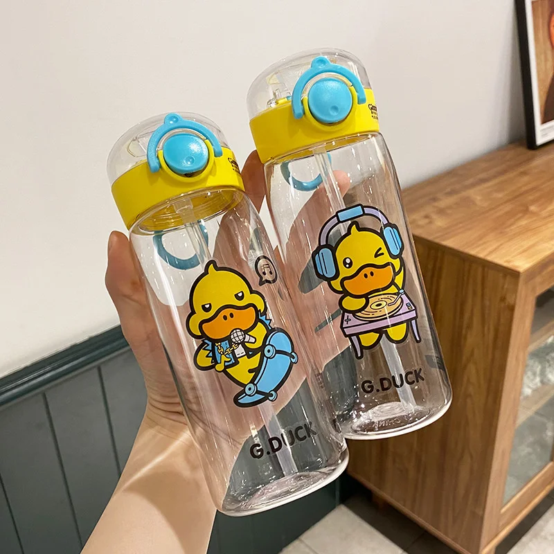 High Beauty Little Yellow Duck Water Cup Female Summer Internet Red Plastic Cup with Cute Water Bottle Portable and Anti drop