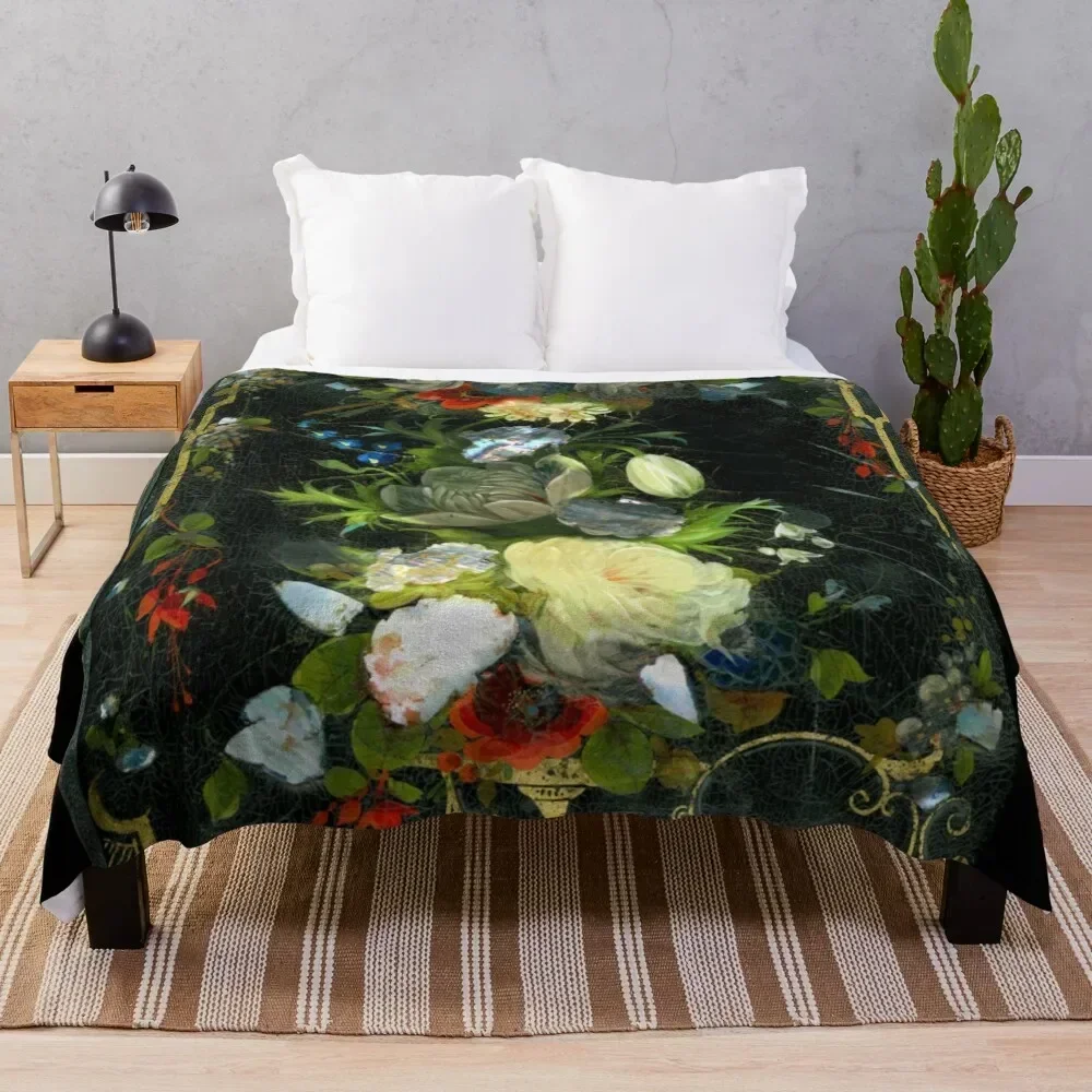 

Victorian Flowers Inlaid Mother Of Pearl Throw Blanket Summer Cool Breathable Blanket for Sleeping