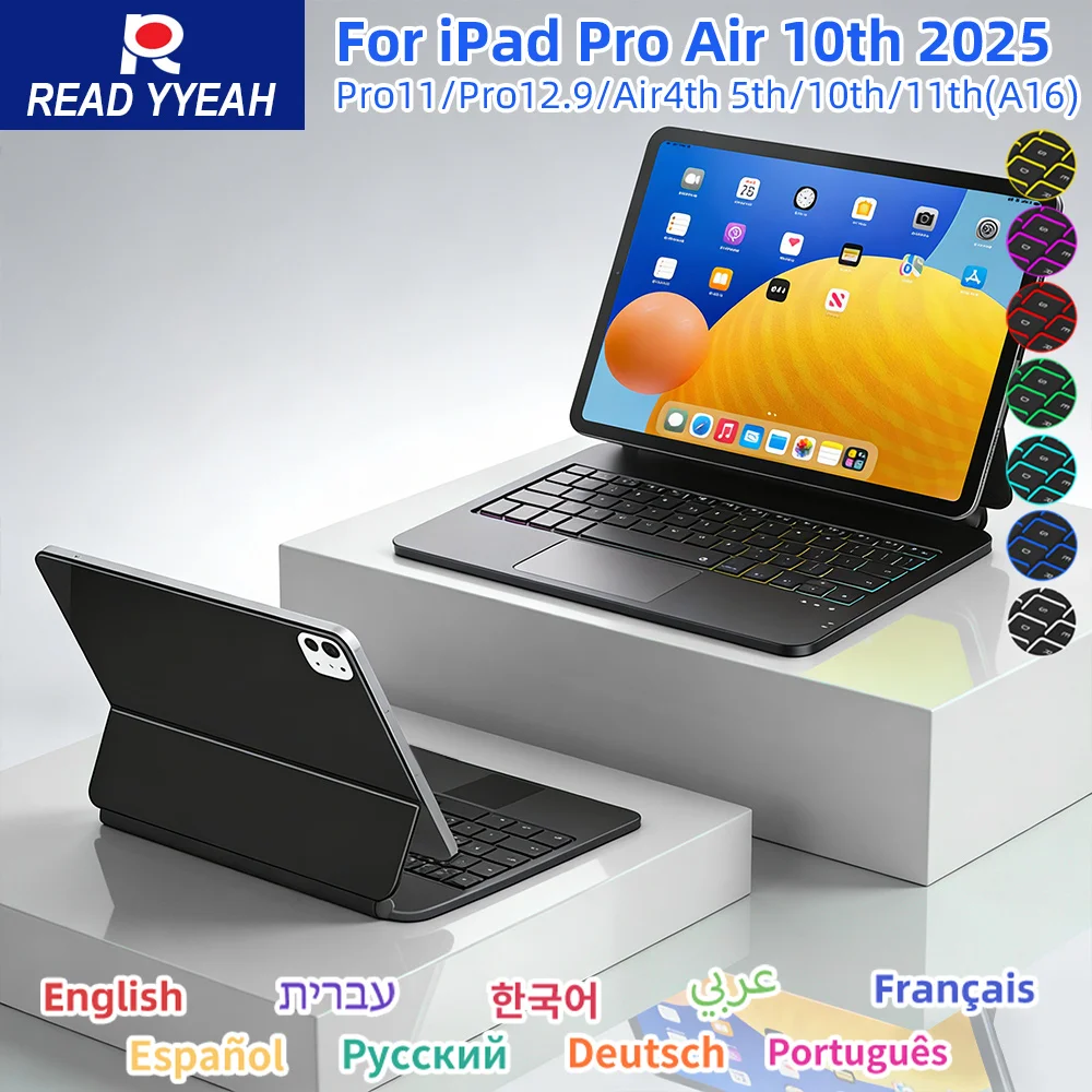 

Backlight Magic Keyboard for iPad a16 Case Wireless Keyboard for iPad Air 4 5 10.9in Pro 11 12.9 13 iPad Keyboard Smart Cover