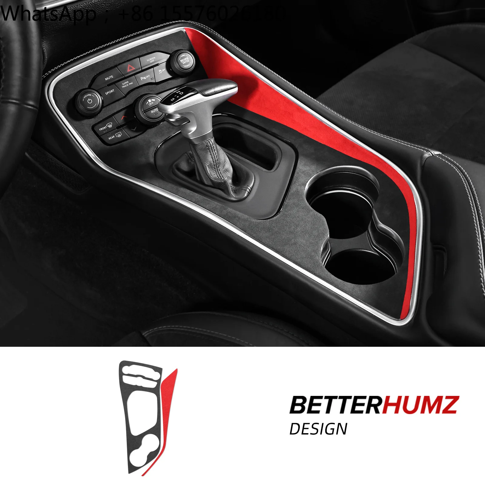For Dodge Challenger 2015-2021 2022 2023 Made of Alcantara Car Gear Shift Panel Trim Stickers Interior Tuning Decor Accessories