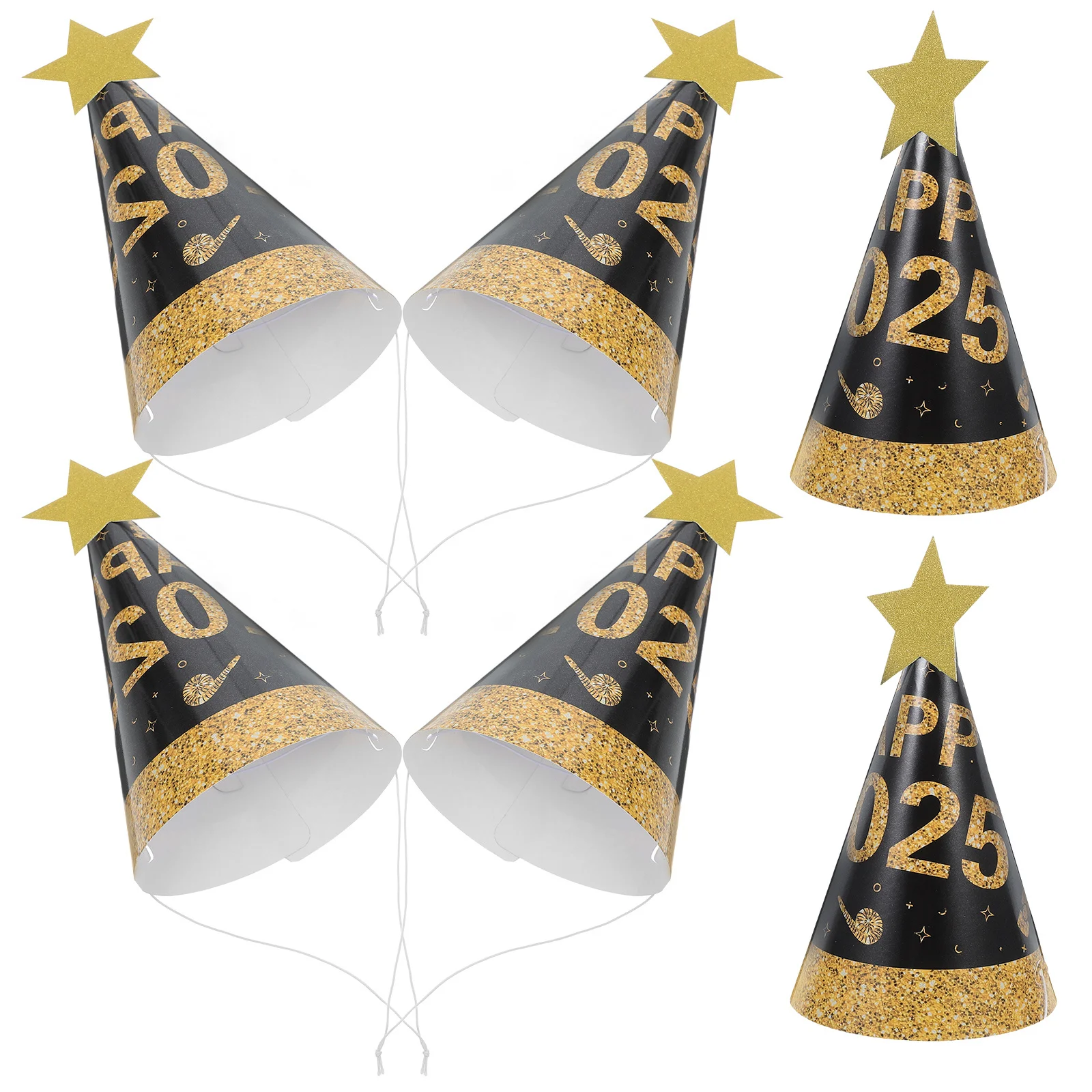 6Pcs Black Gold Pap… - image