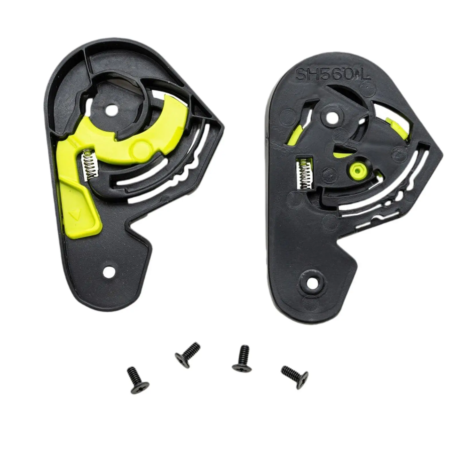 

2Pcs Motorcycle Helmet Shield Base for Shaft 560 Only High Performance Black and Green with Screws Left and Right Side Plates