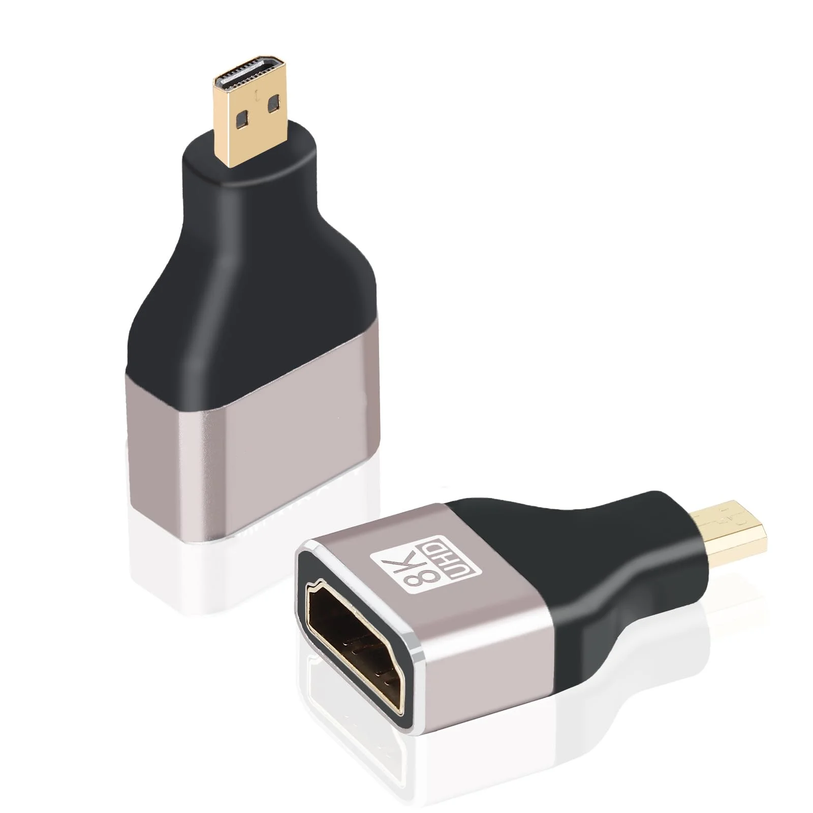 

8K60HZ Micro HDMI-compatible to HDMI-compatible 2.1 Adapter Bidirectional Connector,Gold-Plated Plugs, for Sony A6000 Raspberry