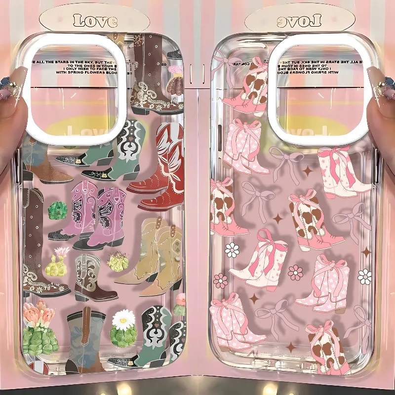 

Western Cowgirl Boots Phone Case For iPhone 17 16 15 11 12 14 13 Pro Max Mini X XS XR 7 Plus 17E Shockproof Cover Shell Fundas