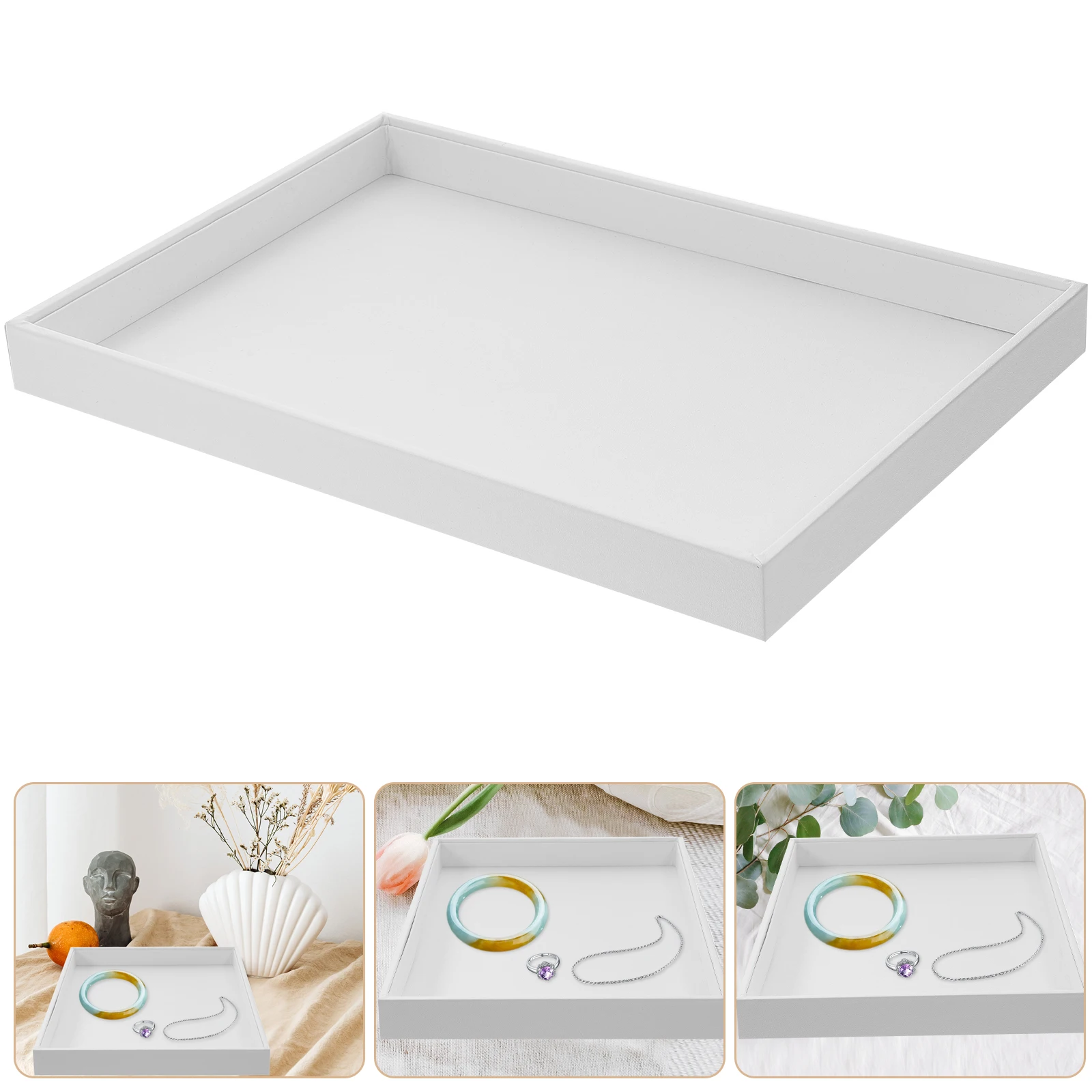 

Stackable Jewelry Tray Organizer Pu Earring Necklaces Rings Storage Drawer Trinket Holder Dish For Home Store Gift