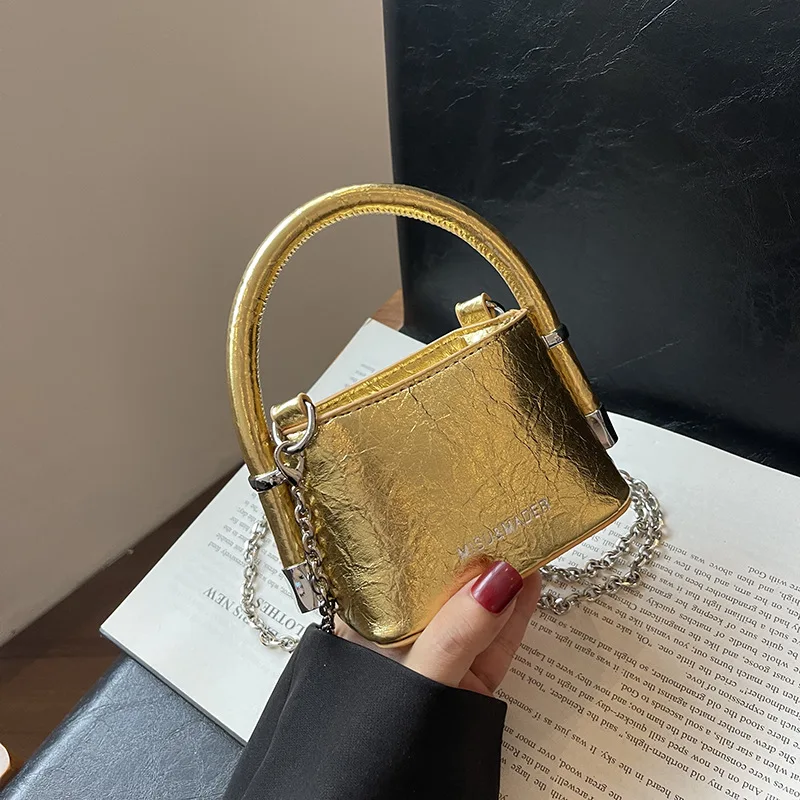 

2025 Summer Mini Square Bags Pu Leather Shoulder Crossbody Bags Chain Purse Handbags Luxury Women Small Bag