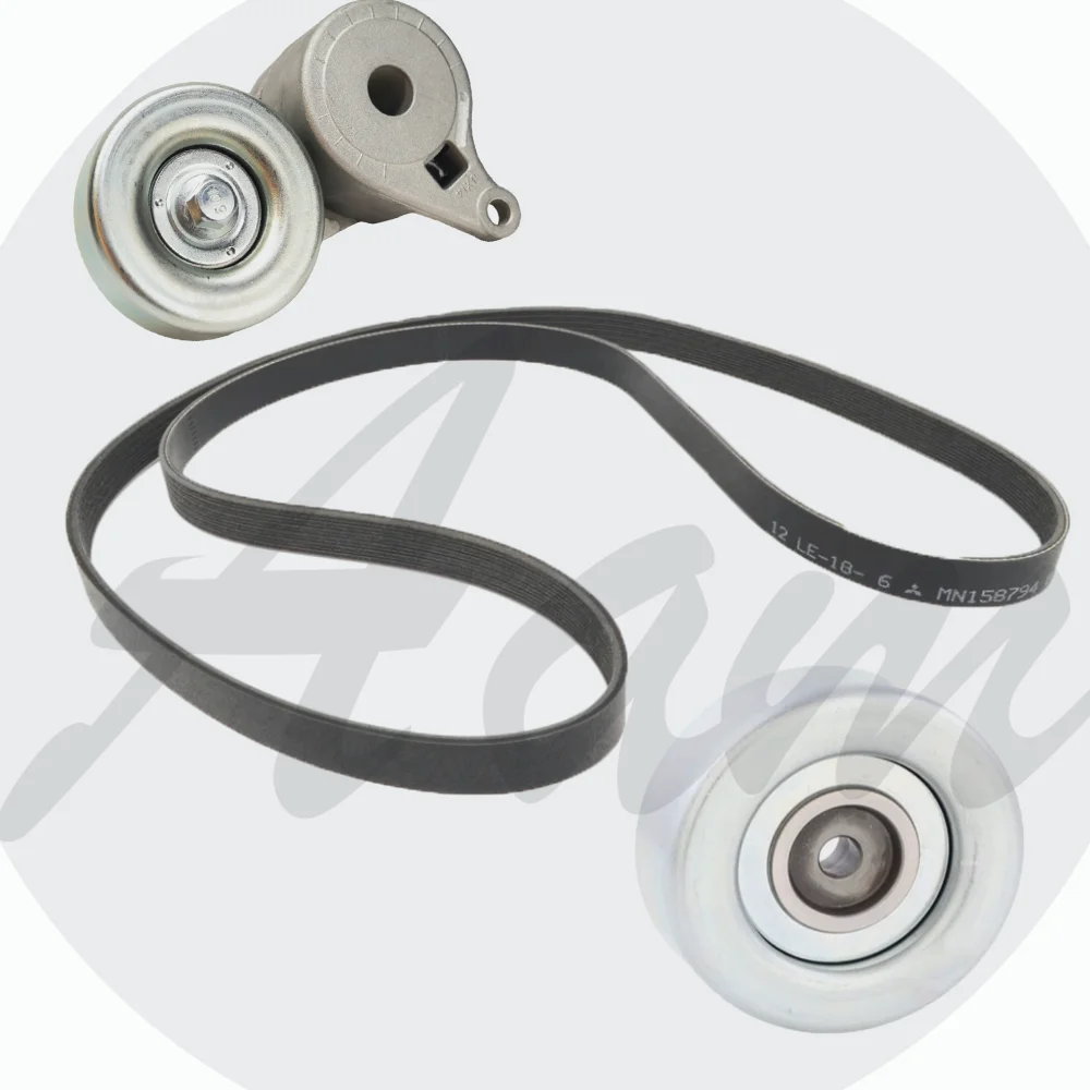 

Drive Belt Tensioner Assembly&Idler Pulley&Alternator Belt For Mitsubishi MD373939 MD327654 MN158794