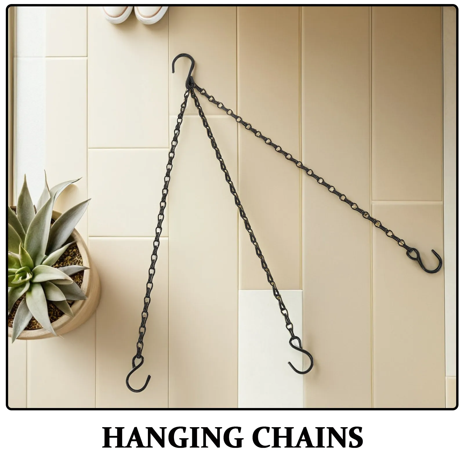 8Pcs Flower Pot Hanging Chains Iron Sturdy Black Metal Chains with Hooks for Planters Bird Feeders Lanterns Plant Hangers Indoor