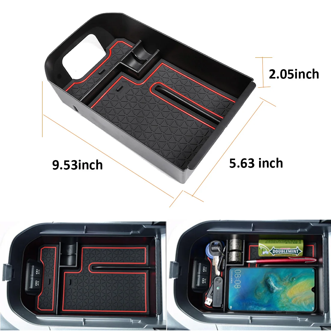 

for Toyota RAV4 XA50 2019~2023 2020 Car Central Armrest Storage Box Center Console Flocking Organizer Tray Interior Accessories