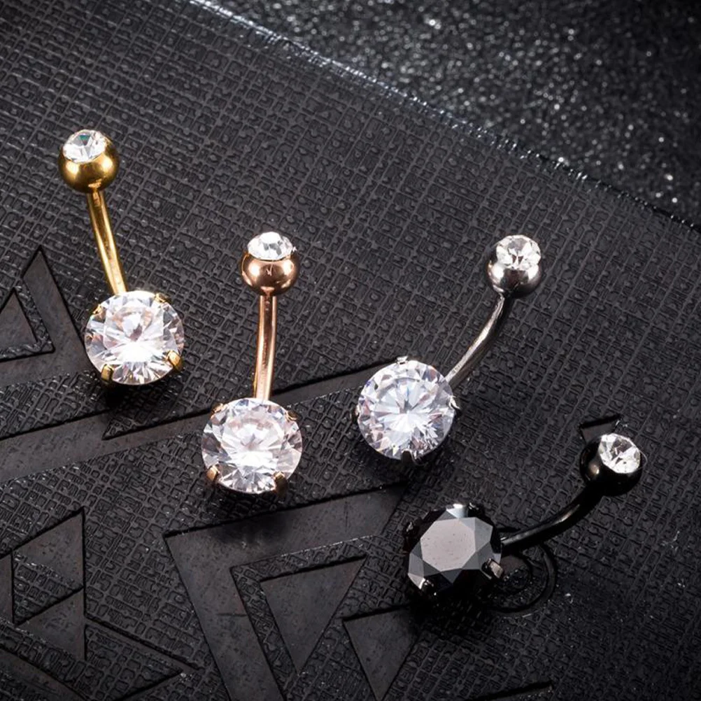 

6pcs Black Belly Button Rings Navel Piercing Studs For Women Body Jewelry Fashion Belly Ring Durable Comfortable Wear