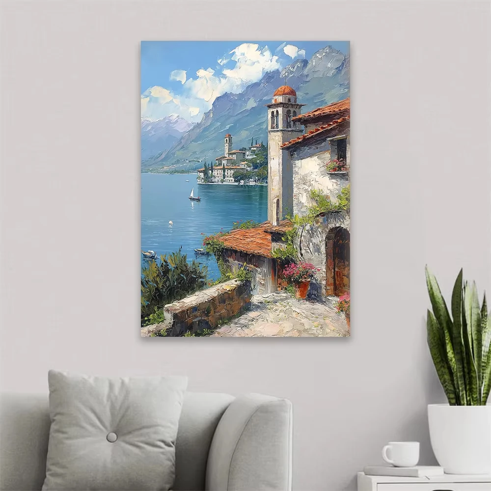 Karachi باكستان ألوان مائية قماش اللوحة Paros اليونان الغروب المائية السفر جدار الفن يطبع اليونانية أوروبا البحر الأبيض المتوسط الفن