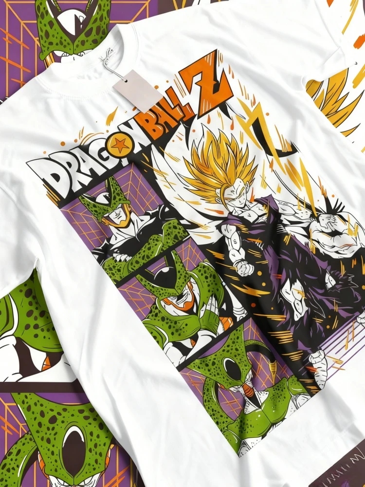 Dragon Ball Anime Son Gohan Super Saiyan 2 Retro Neutraal T-shirt Anime Liefhebber Patroon T-shirt Manga Shirt Puur Katoen Top