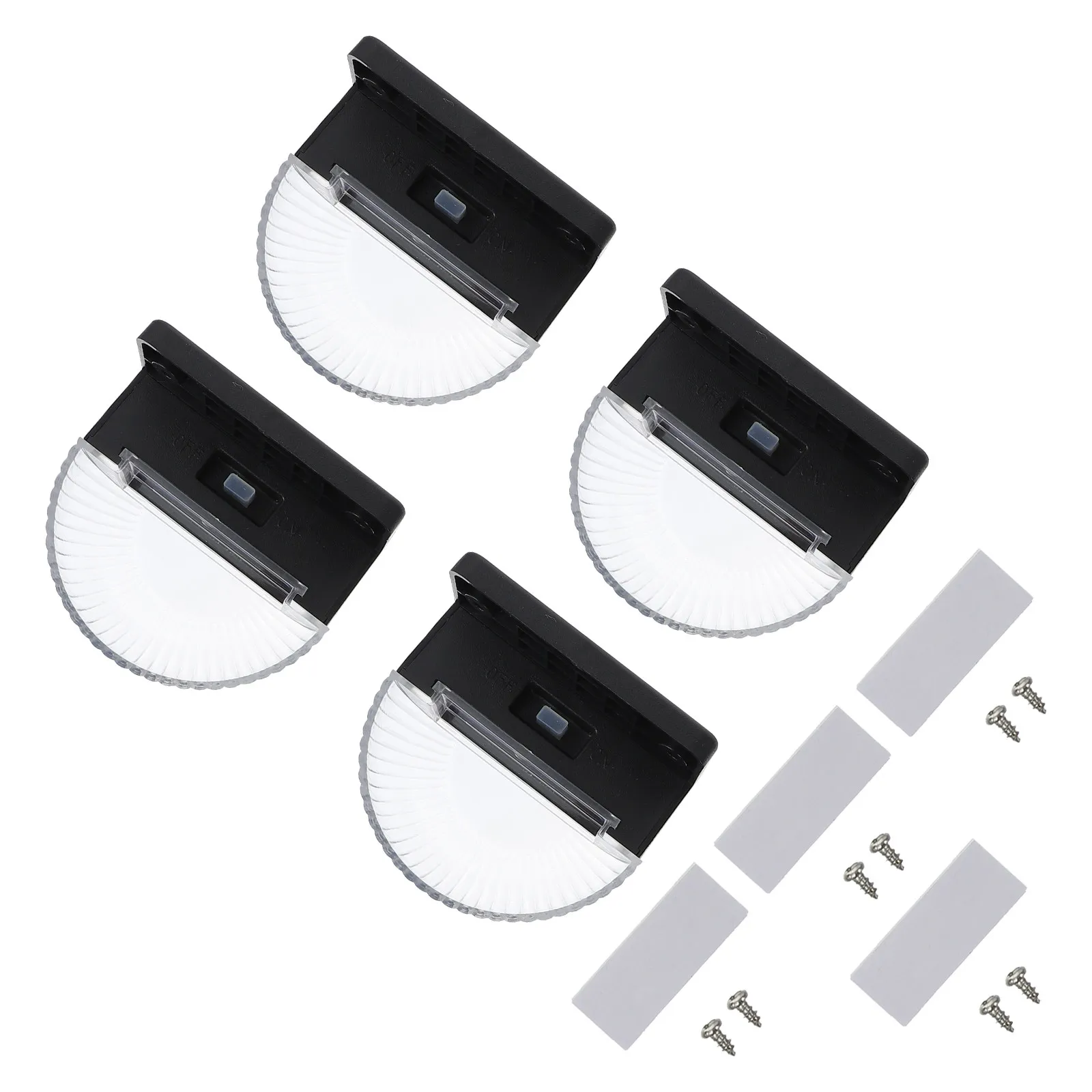 

4 шт. солнечных светодиодных настенных светильников черного цвета для двора, полукруглой формы, водонепроницаемые, для садовых дорожек и подъездных путей