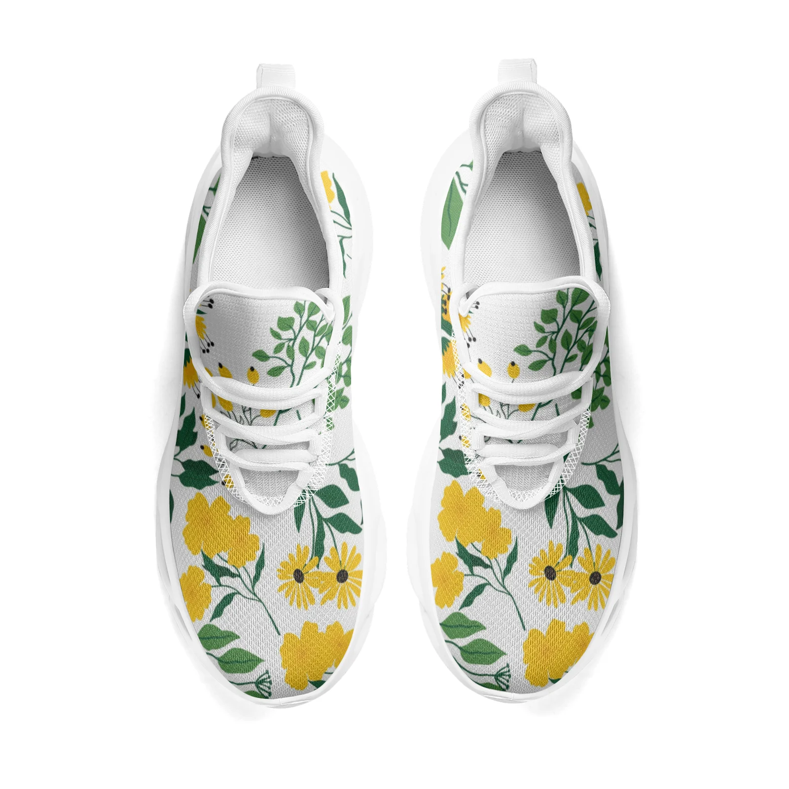 Zapatillas de deporte informales con estampado Floral de girasol para mujer, zapatos ligeros para caminar, calzado deportivo para correr para mujer, talla EU36-48
