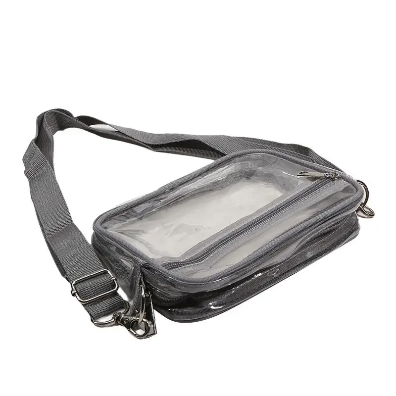 Women Clear Shoulder Bag Solid Color Transparent Purse Female Simple Crossbody Bags With Front Pocket Casual Handbag For Ladies