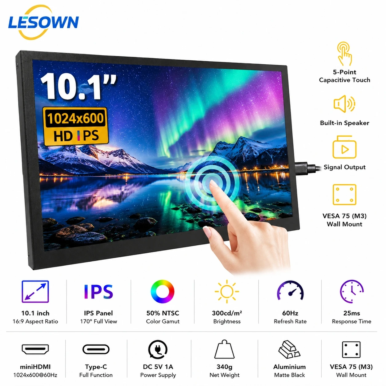 LESOWN Portable 10.1