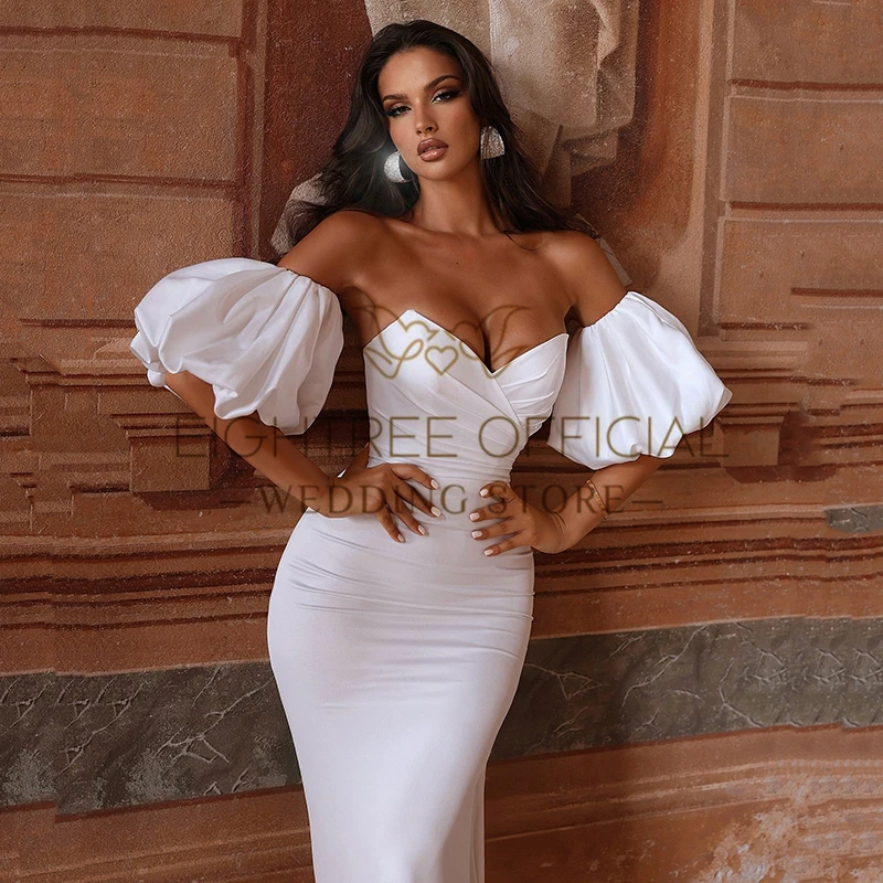 Eightree White Mermaid Wedding Dresses Sweetheart Sweep Train Princess Bridal Dress Elegant Wedding Ball Prom Gowns Customized