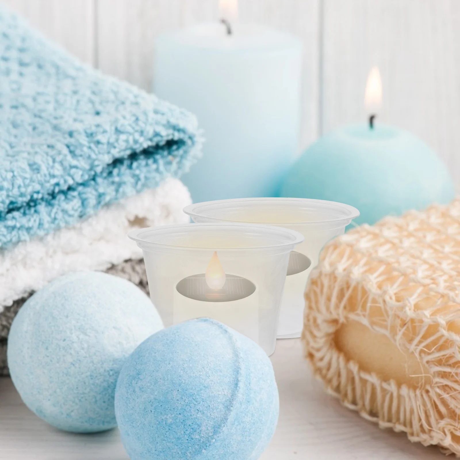 

120pcs Windproof Clear Cups Disposable For Romantic Date Party Decoration Indoor Outdoor Use Cup Wax Cup