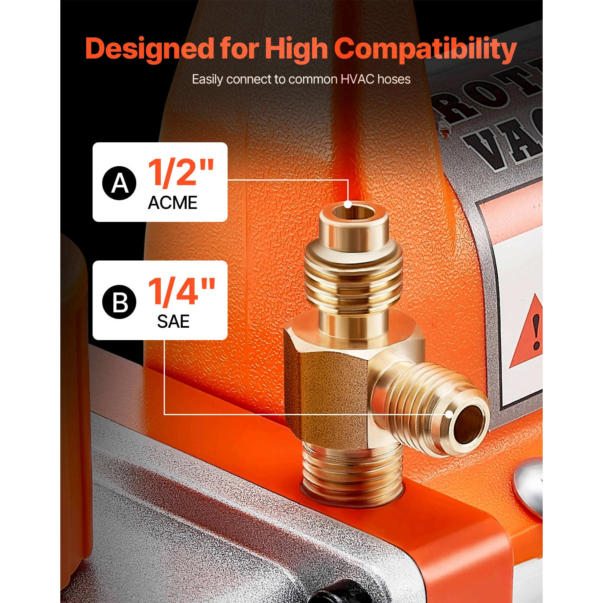 SucceBuy 3.5 CFM 1/4 HP HVAC مضخة تفريغ التيار المتردد أحادية المرحلة وزجاجة زيت لأنظمة R134a R22 R410a وصيانة مكيف الهواء #4