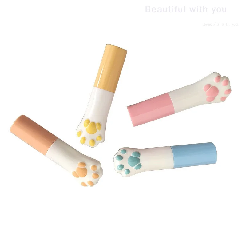 น่ารัก Cat Paw Lip รีฟิลลิปสติก Lip Balm คอนเทนเนอร์คอนเทนเนอร์เครื่องสําอางที่ว่างเปล่าคอนเทนเนอร์โลชั่น Clear Travel ขวด