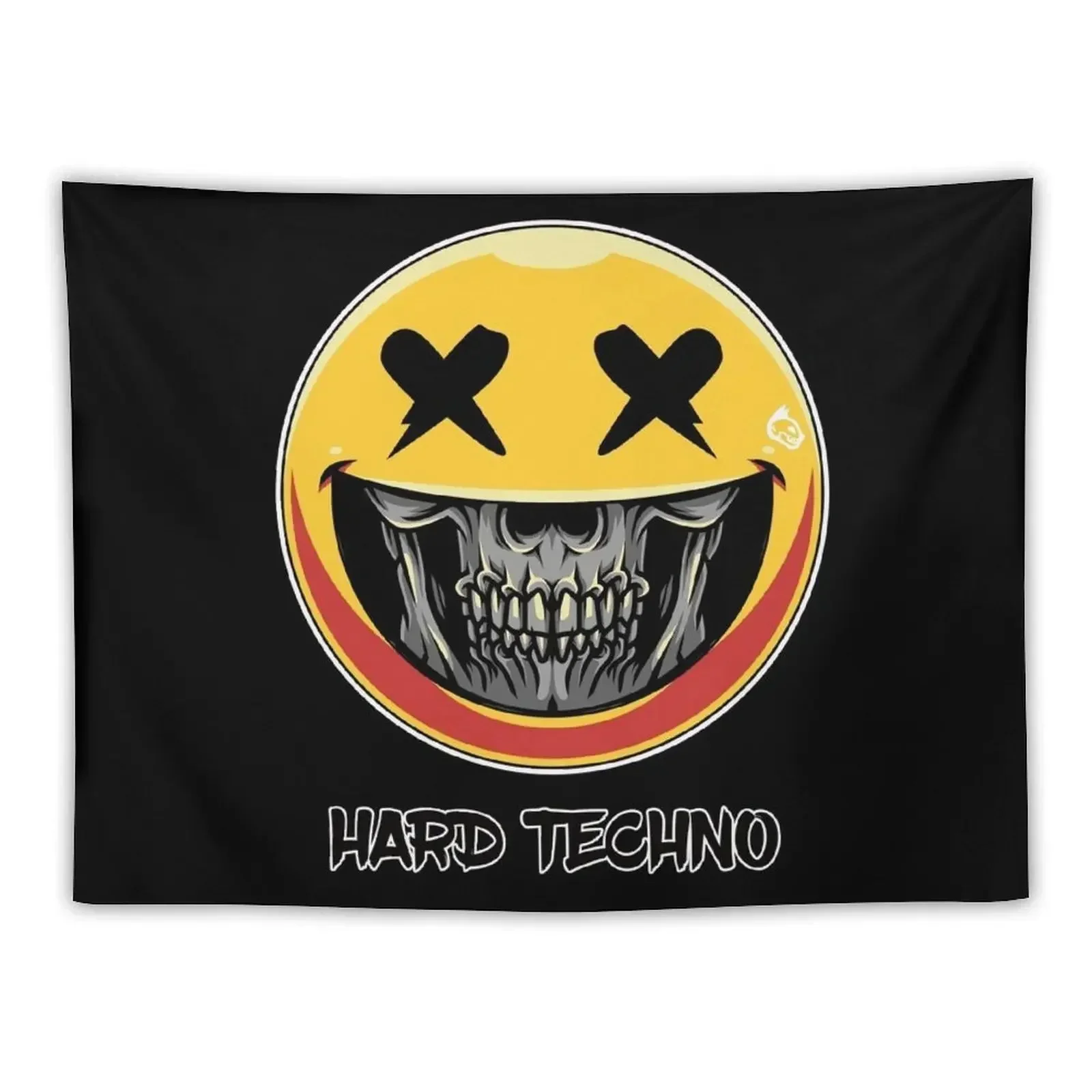 Smile Grim Skull, Techno, Rave Tapestry Wall Deco Wallpaper Room Decorations Aesthetic Decorative Paintings Tapestry