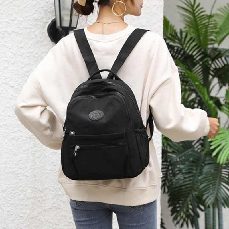 

Женский повседневный однотонный маленький рюкзак, студенческая дорожная сумка, школьный рюкзак, повседневная сумка через плечо большой вместимости