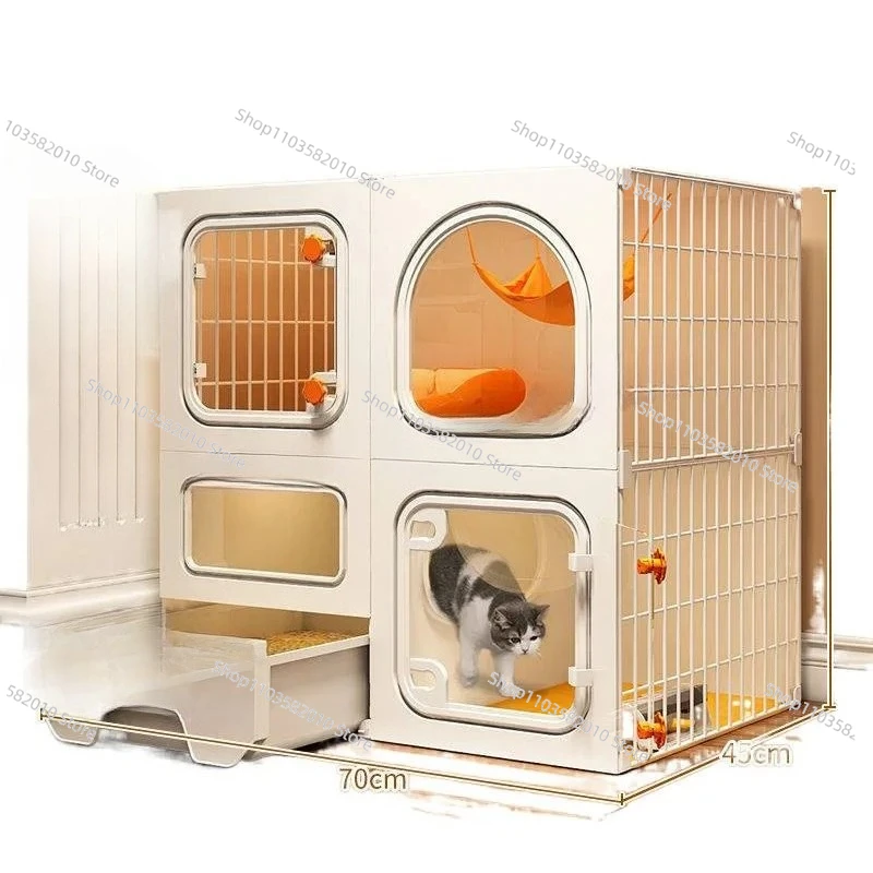 

Integrated Cat Cage Toilet Box, Small Indoor Litter Enclosure Space Saving