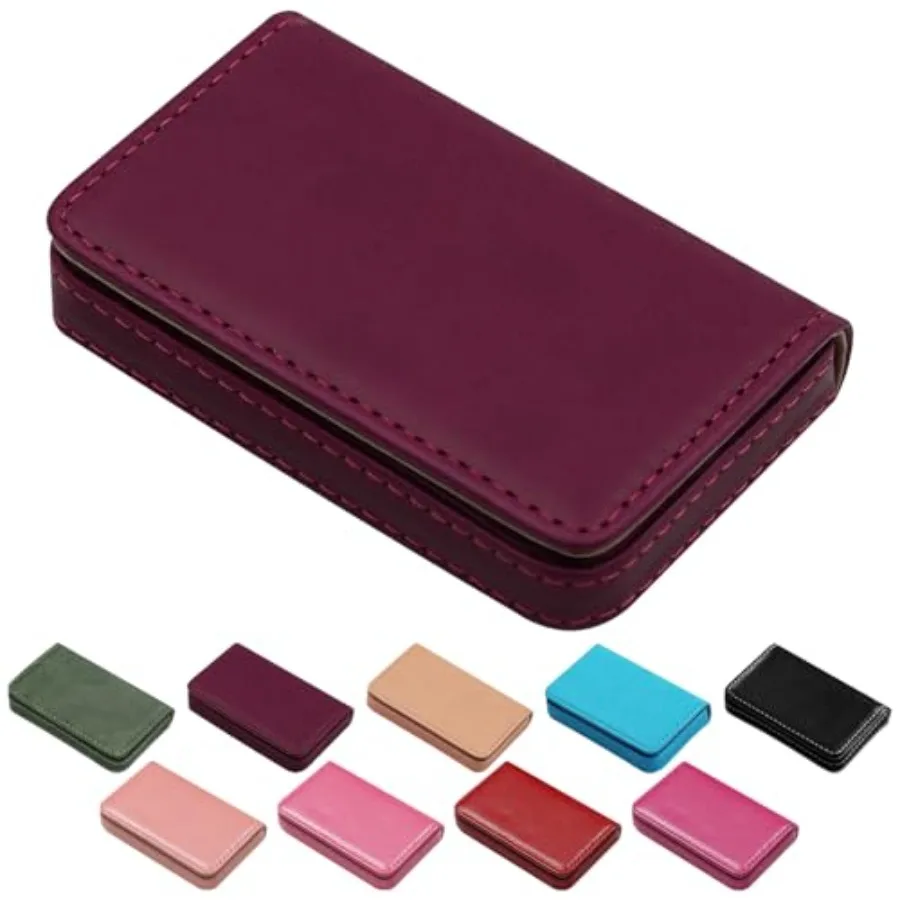 Business Credit Card Holders, Magnetic Sealing Anti Drop, PU Leather Debit Card Protector Organizer Case