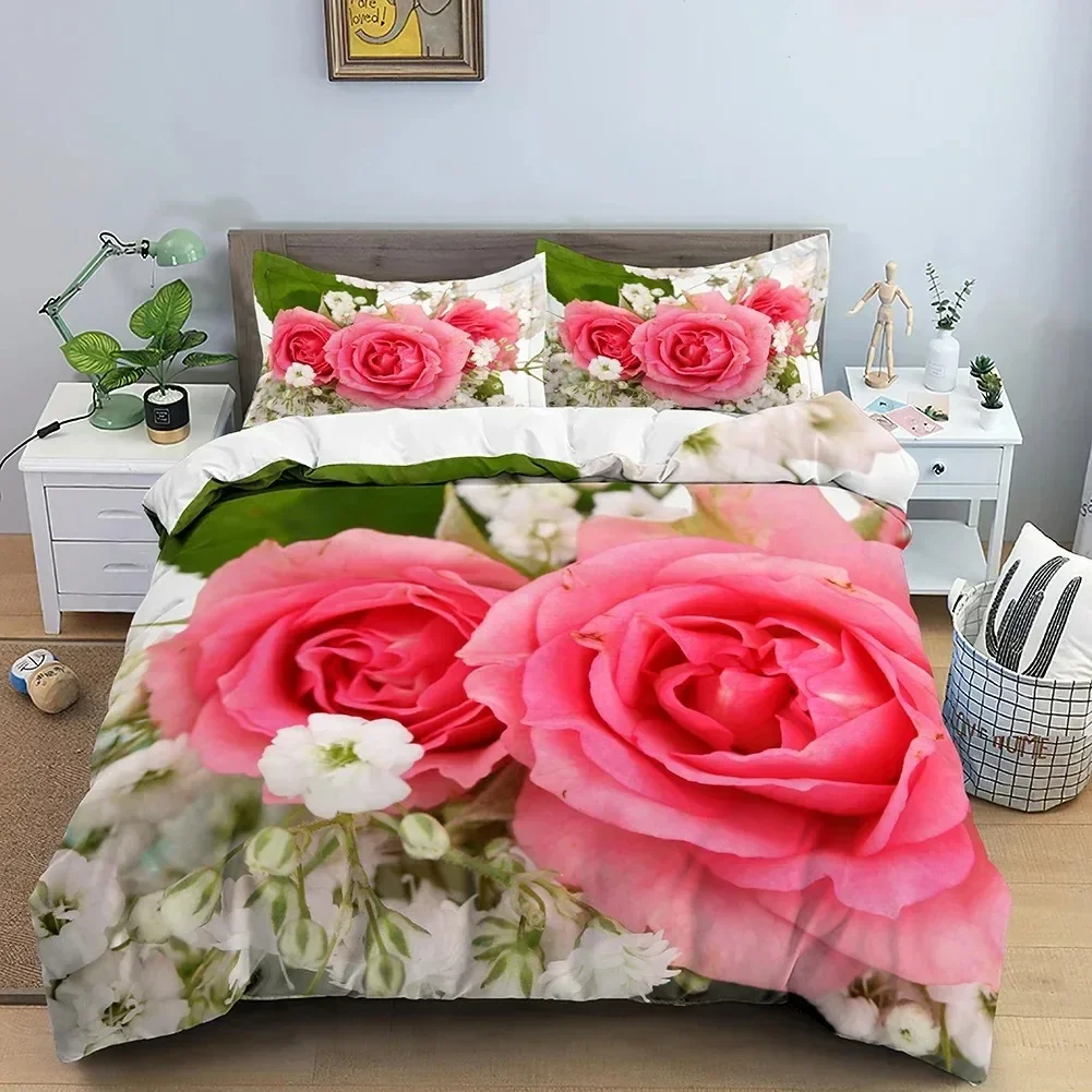 

Top Leaves Duvet Cover Set 3D Flower Printed Bedding Set Comforter Cover With Pillowcase Single Twin King Queen Bedclothes