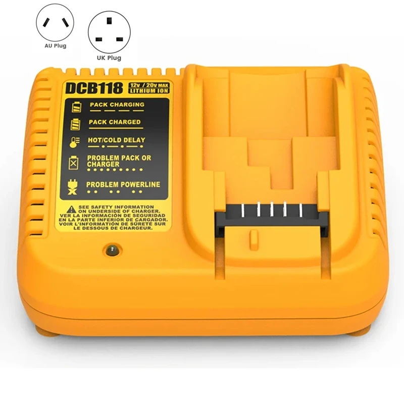

Hot Saledcb118 DCB112 Lithium Battery Charger For Dewalt 10.8V 12V 14.4V 18V 20V DCB206 DCB205 DCB204 DCB203 DCB120