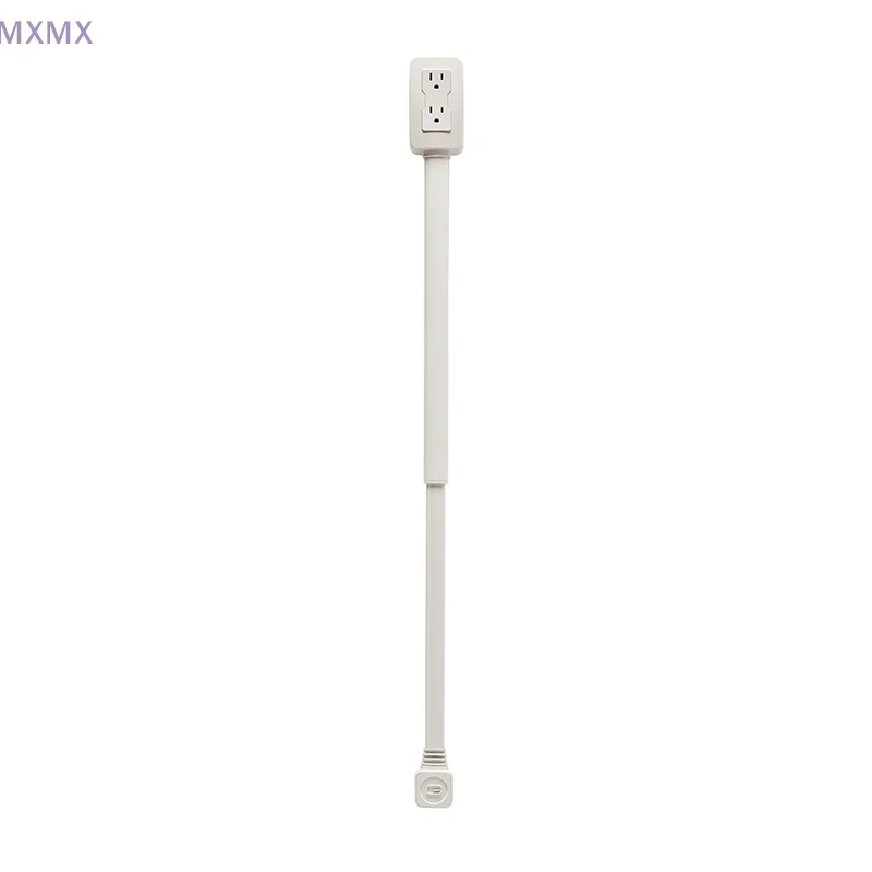 Power Socket Expander 2 Sockets 180° Rotation Stretchable Length Punch-free Power Strip Electrical Socket Extension Cord