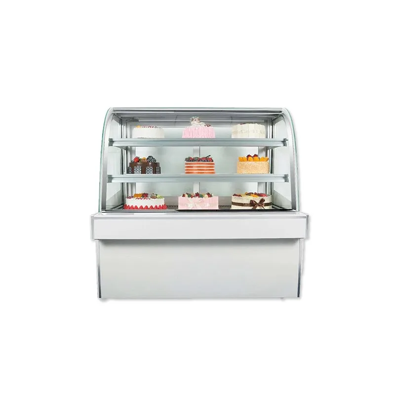 Commercial right angle curved cake cabinet refrigerated cooked dessert mousse air-cooled freshness display cabinet cake cabinet